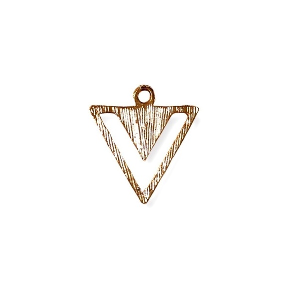 🔴 5 for $10 ONE Pink Gold Triangle Shaped Pendant Zinc Alloy Enamel - Picture 2 of 8